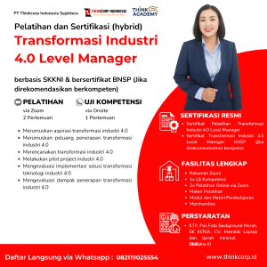 Pelatihan dan Sertifikasi Transformasi Industri 4.0 Level Manager BNSP