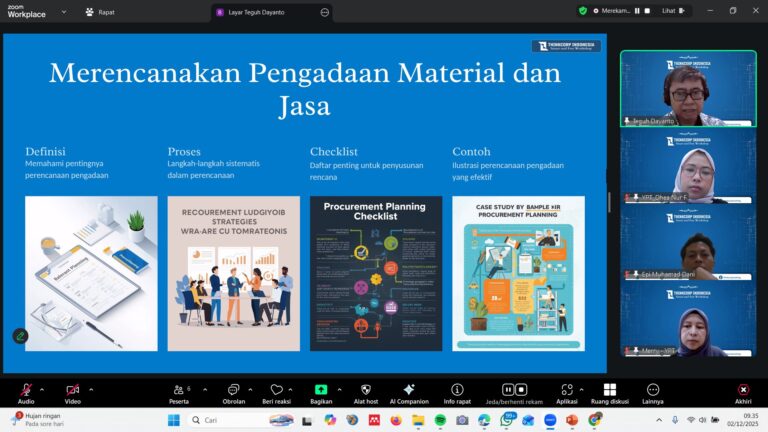 Pelatihan & Sertifikasi Pengelolaan Pengadaan BNSP bersama YPT